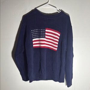 Navy Sweater with American Flag Design